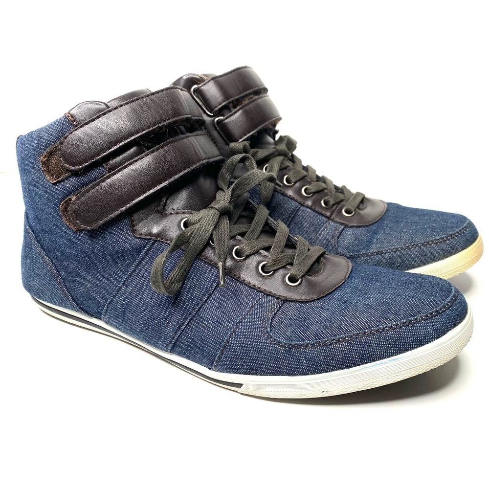 Aldo High Top Denim Men’s Size 44 = 11 Sneakers Lace-Up - Great Condition